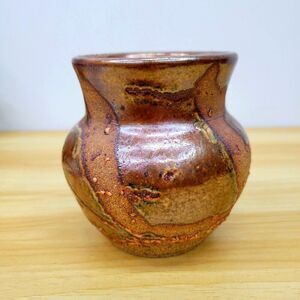 Tom Gray Pottery “TGP” Studio Vase • Seagrove NC • Rustic Earth Tone-Glazed